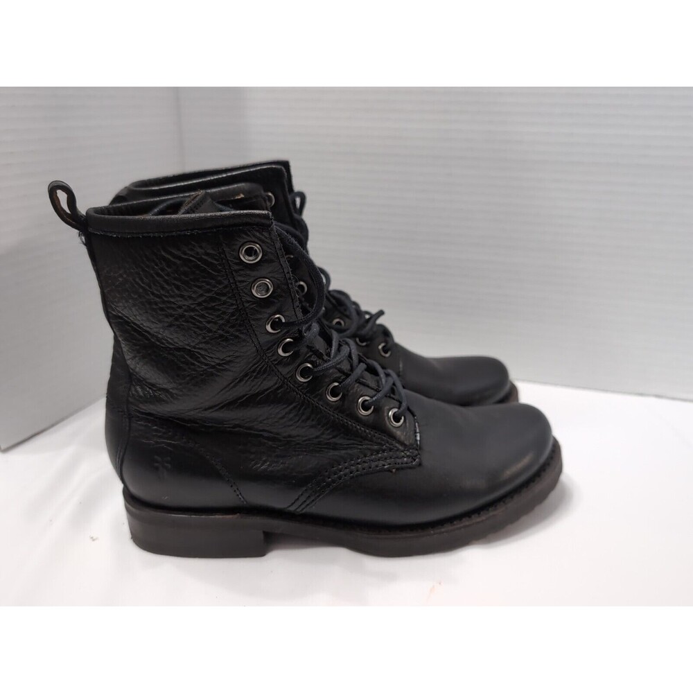 FRYE Womens Size 6B Black Leather Laces Ankle Fashion Western Boots Pre-owned